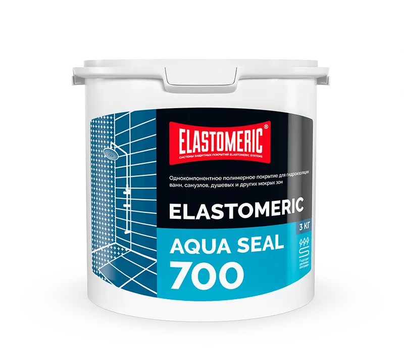 Гидроизоляция для ванной, пола, стен, балконов под плитку ELASTOMERIC Аква 700
