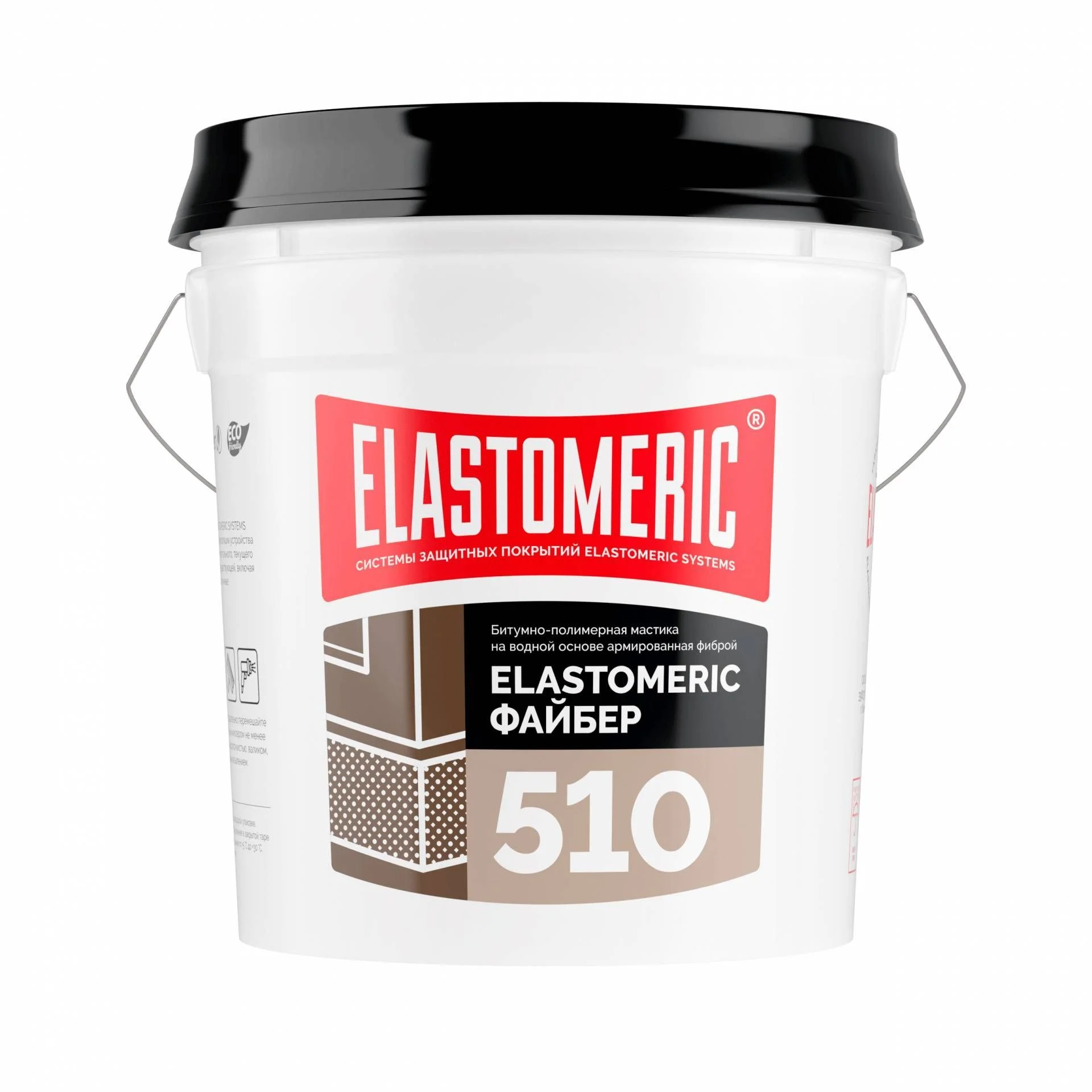 Мастика битумно-полимерная c фиброй - Elastomeric 510 ФАЙБЕР (ведро 17 кг.)